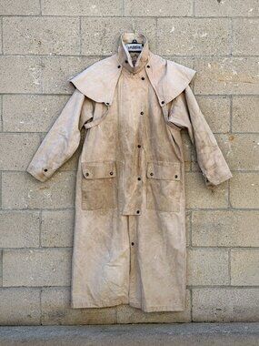 The Australian Outback Collection Sun Faded Canvas Duster Coat Unisex M Cape